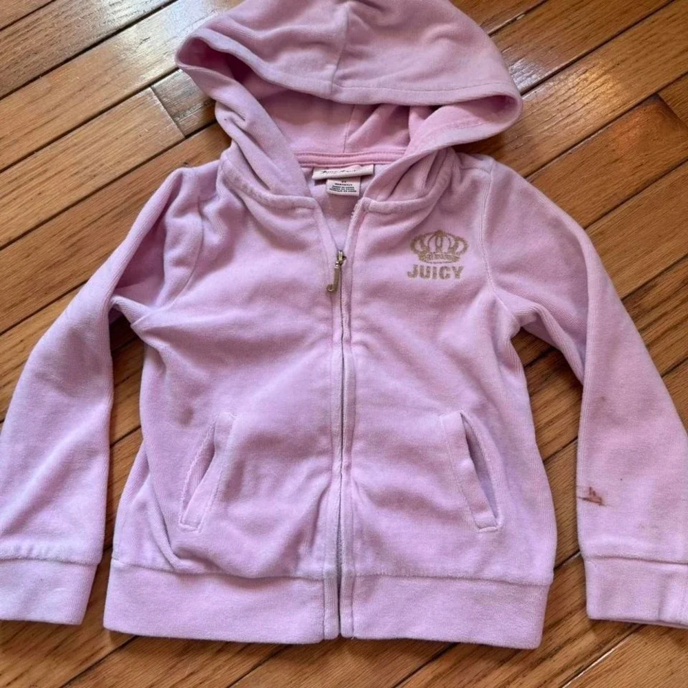 Y2K Kids Juicy Couture Pink and gold zip‎ up hoodie